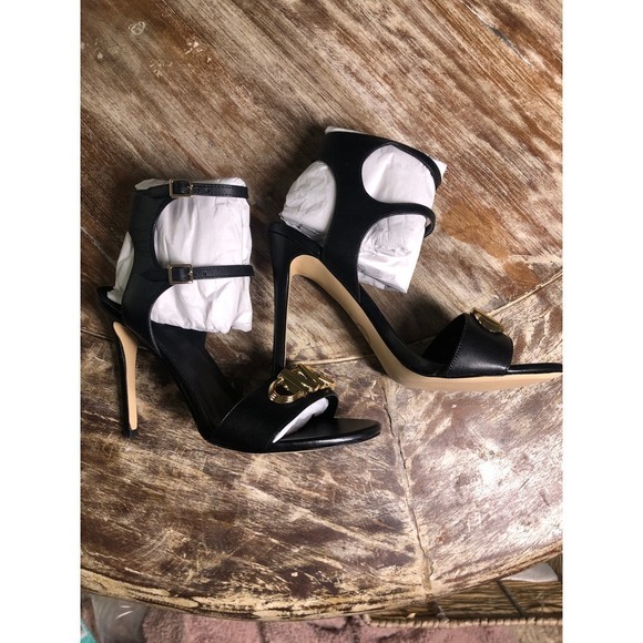Michael Michael Kors Parker Sandals Ankle Strap High Heel Black NEW 9 - Picture 5 of 10